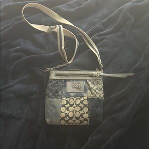 Coach Black and Tan Crossbody Bag with Signature Style